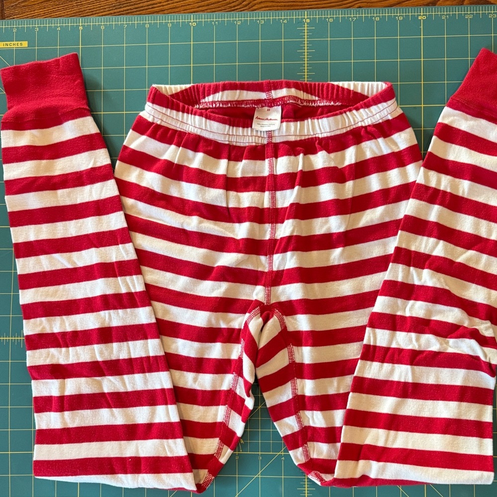 Hanna Andersson ORGANIC cotton Red and White Striped Pajama Pants XS